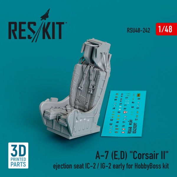 RSU48-0242   A-7 (E,D) "Corsair II" ejection seat IC-2 / IG-2 early for HobbyBoss kit (3D Printed) (1/48) (thumb83784)