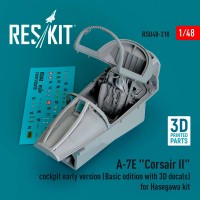 RSU48-0318   A-7E «Corsair II» cockpit early version (Basic edition with 3D decals) for Hasegawa kit (3D Printed) (1/48) (attach1 83793)