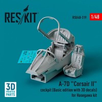 RSU48-0319   A-7D «Corsair II» cockpit (Basic edition with 3D decals) for Hasegawa kit (3D Printed) (1/48) (attach1 83796)