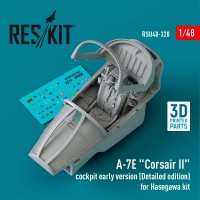 RSU48-0320   A-7E «Corsair II» cockpit early version (Detailed edition) for Hasegawa kit (3D Printed) (1/48) (attach1 83799)