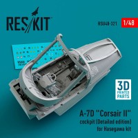 RSU48-0321   A-7D «Corsair II» cockpit (Detailed edition) for Hasegawa kit (3D Printed) (1/48) (attach1 83802)