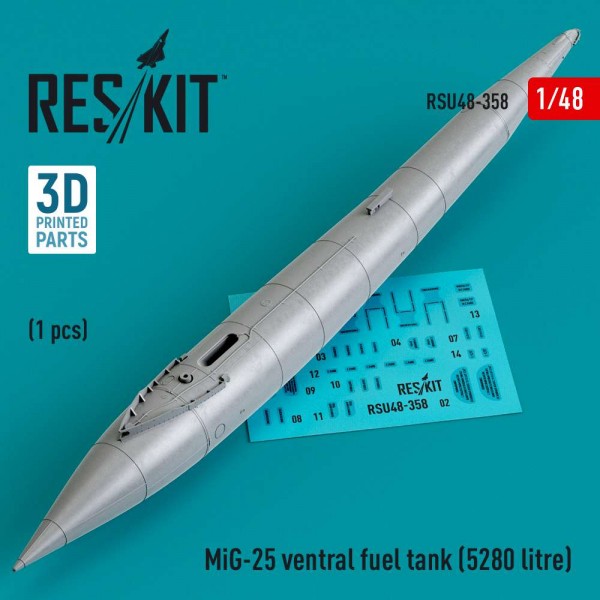 RSU48-0358   MiG-25 ventral fuel tank (5280 litre) (3D printed) (1/48) (thumb83816)