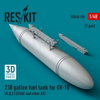 RSU48-0359   230 gallon centerline fuel tank for OV-10 (A,B,C) (USAF and other AF) (1 pcs) (3D Printed) (1/48) (attach1 83818)