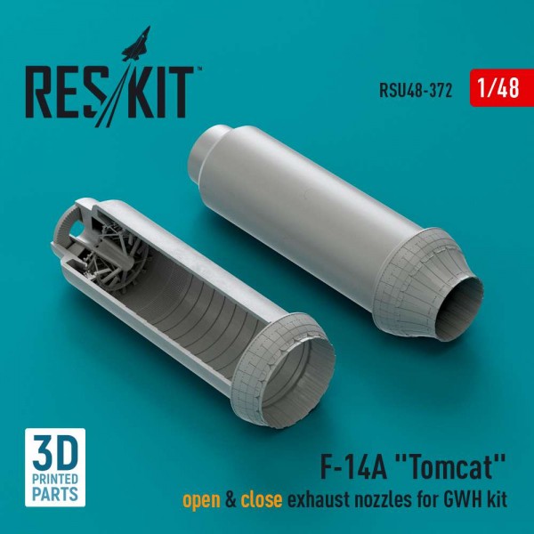 RSU48-0372   F-14A "Tomcat" open & close exhaust nozzles for GWH kit (3D Printed) (1/48) (thumb83830)