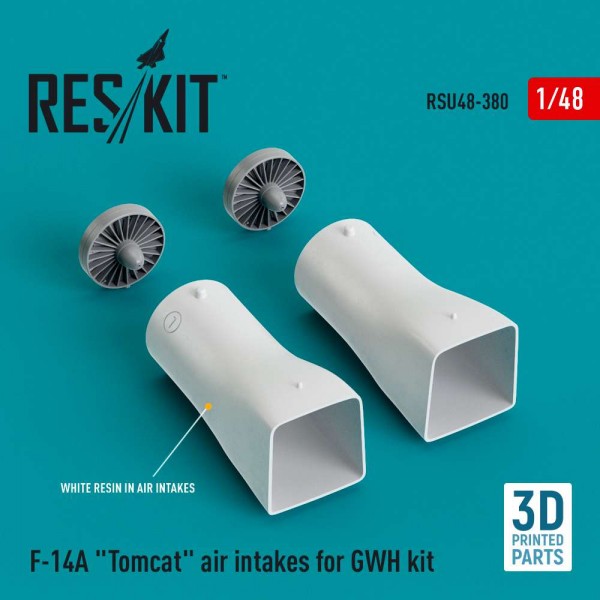 RSU48-0380   F-14A "Tomcat" air intakes for GWH kit (3D Printed) (1/48) (thumb83838)