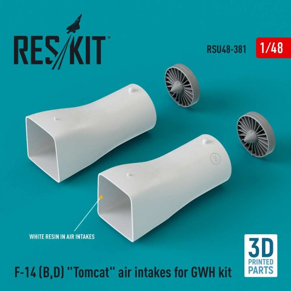 RSU48-0381   F-14 (B,D) "Tomcat" air intakes for GWH kit (3D Printed) (1/48) (thumb83840)