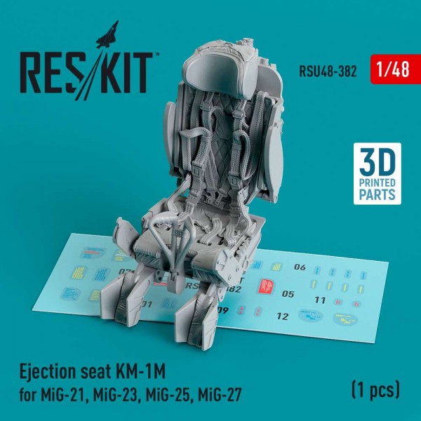 RSU48-0382   Ejection seat KM-1M for MiG-21, MiG-23, MiG-25, MiG-27 (1 pcs) (3D Printed) (1/48) (thumb83842)