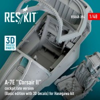 RSU48-0394   A-7E «Corsair II» cockpit late version (Basic edition with 3D decals) for Hasegawa kit (3D Printed) (1/48) (attach1 83858)