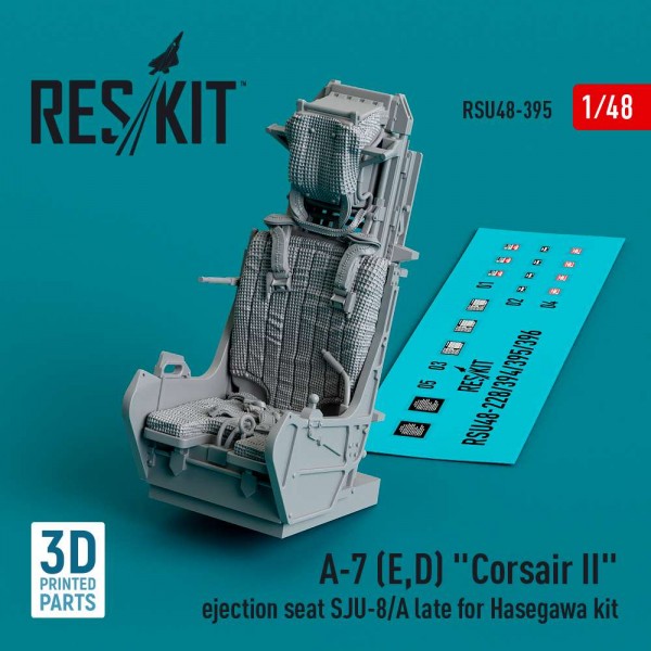 RSU48-0395   A-7 (E,D) "Corsair II" ejection seat SJU-8/A late for Hasegawa kit (3D Printed) (1/48) (thumb83861)