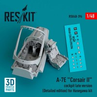 RSU48-0396   A-7E «Corsair II» cockpit late version (Detailed edition) for Hasegawa kit (3D Printed) (1/48) (attach1 83863)