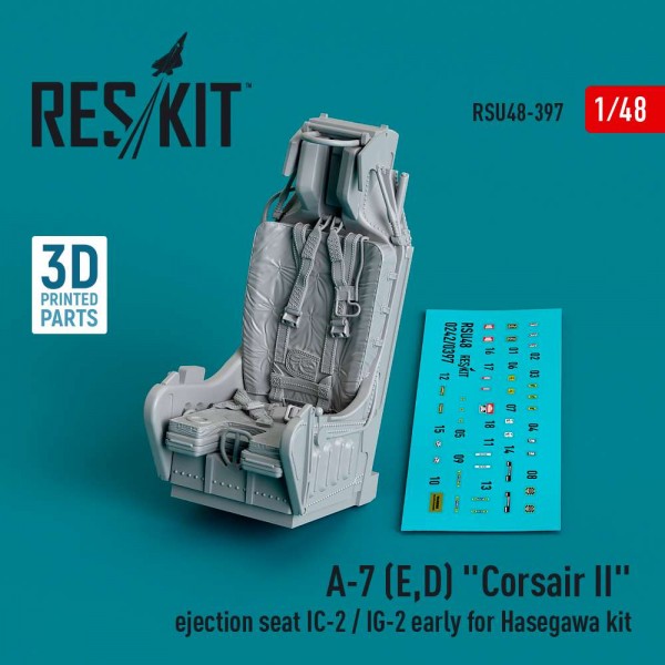 RSU48-0397   A-7 (E,D) "Corsair II" ejection seat IC-2 / IG-2 early for Hasegawa kit (3D Printed) (1/48) (thumb83866)