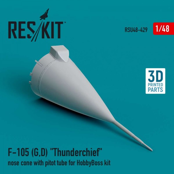 RSU48-0429   F-105 (G,D) "Thunderchief" nose cone with pitot tube for HobbyBoss kit (3D Printed) (1/48) (thumb83888)