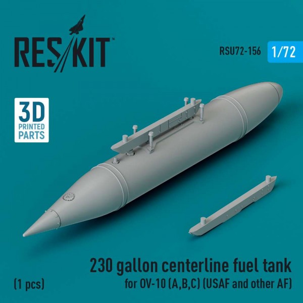 RSU72-0156   230 gallon centerline fuel tank for OV-10 (A,B,C) (USAF and other AF) (1 pcs) (3D Printed) (1/72) (thumb83966)