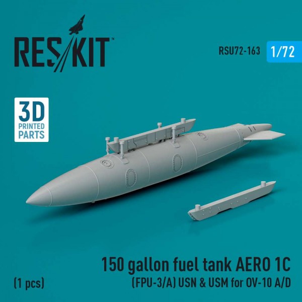 RSU72-0163   150 gallon fuel tank AERO 1C (FPU-3/A) USN & USM for OV-10 A/D  (1 pcs) (3D Printed) (1/72) (thumb83968)