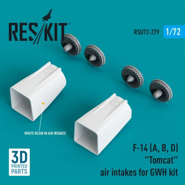 RSU72-0279   F-14(A, B, D)  «Tomcat» air intakes for GWH kit (3D Printed) (1/72) (thumb83992)