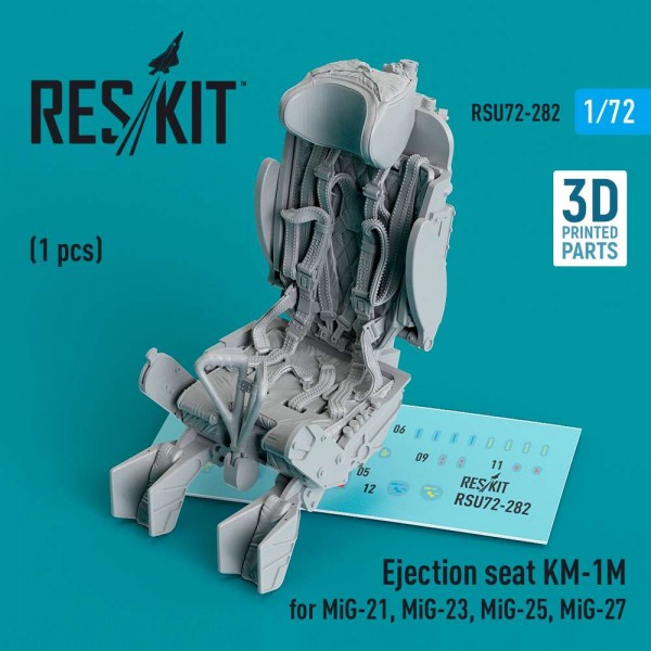 RSU72-0282   Ejection seat KM-1M for MiG-21, MiG-23, MiG-25, MiG-27 (1 pcs) (3D Printed) (1/72) (thumb83996)