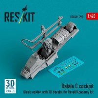 RSU48-0290   Rafale C cockpit (Basic edition with 3D decals) for Revell/Academy kit (3D printed) (1/48) (thumb84889)