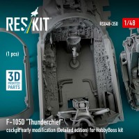 RSU48-0350   F-105D «Thunderchief» cockpit early modification (Detailed edition) for HobbyBoss kit (3D Printed) (1/48) (attach2 84898)