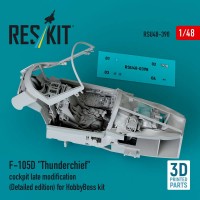 RSU48-0398   F-105D "Thunderchief" cockpit late modification (Detailed edition) for HobbyBoss kit (3D Printed) (1/48) (thumb84904)