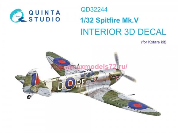 QD32244   3D Декаль интерьера кабины Spitfire Mk.V (Kotare) (thumb87506)