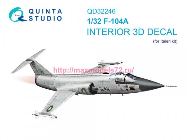 QD32246   3D Декаль интерьера кабины F-104A (Italeri) (thumb87516)