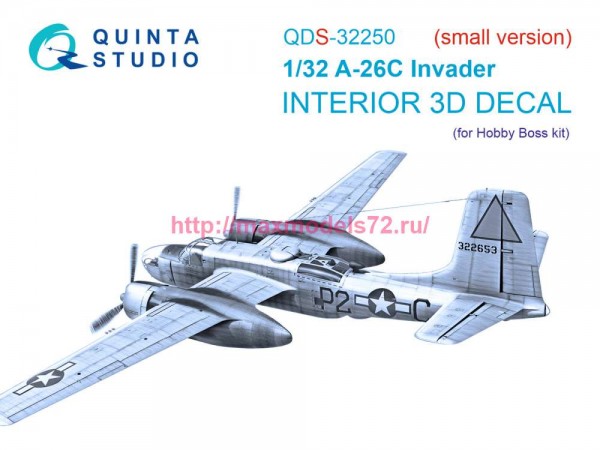 QDS-32250   3D Декаль интерьера кабины A-26C Invader (Hobby Boss) (малая версия) (thumb87541)