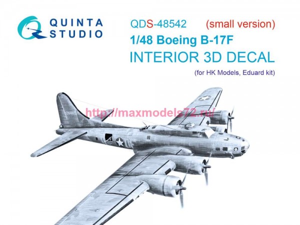 QDS-48542   3D Декаль интерьера кабины Boeing B-17F (HK models, Eduard) (малая версия) (thumb87371)