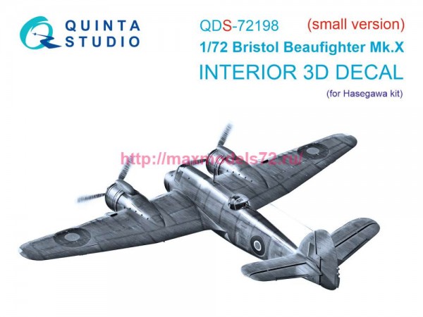 QDS-72198   3D Декаль интерьера кабины Bristol Beaufighter Mk.X (Hasegawa) (малая версия) (thumb87336)