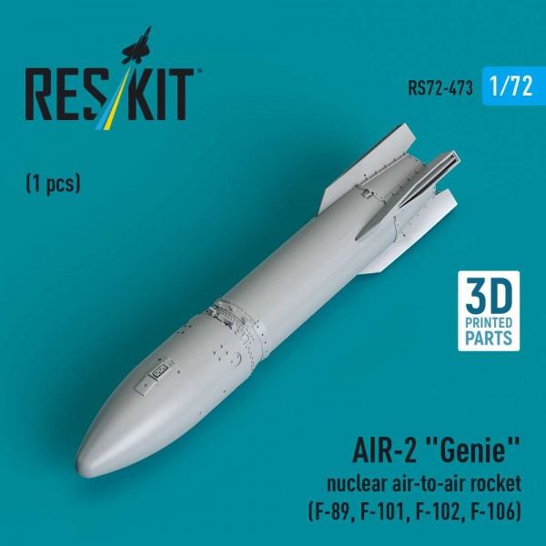 RS72-0473   AIR-2 "Genie" nuclear air-to-air rocket (1 pcs) (F-89, F-101, F-102, F-106) (3D Printed) (1/72) (thumb84974)