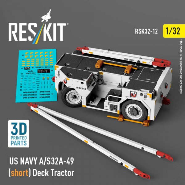 RSK32-0012   US NAVY A/S32A-49 (short) Deck Tractor (3D Printed model kit) (1/32) (thumb84812)