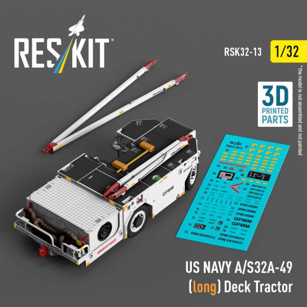 RSK32-0013   US NAVY A/S32A-49 (long) Deck Tractor (3D Printed model kit) (1/32) (thumb84814)