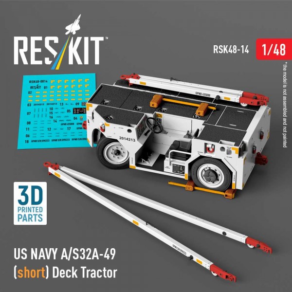 RSK48-0014   US NAVY A/S32A-49 (short) Deck Tractor (3D Printed model kit) (1/48) (thumb84856)