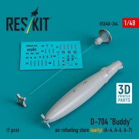 RSU48-0364   D-704 "Buddy" air refueling store (early) (1 pcs) (A-4, A-6, A-7) (3D Printed) (1/48) (thumb84902)