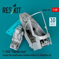 RSU48-0398   F-105D «Thunderchief» cockpit late modification (Detailed edition) for HobbyBoss kit (3D Printed) (1/48) (attach1 84904)