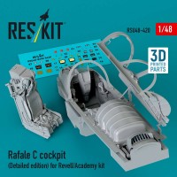 RSU48-0420   Rafale C cockpit (Detailed edition) for Revell/Academy kit (3D printed) (1/48) (attach1 84926)