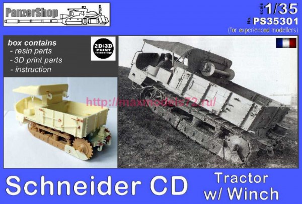 PS35301   Schneider CD WW1 Tractor w/Winch (short cargo) (thumb90300)