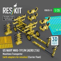 RSK35-0011   US NAVY MHU-191/M (AERO 21A) Munitions Transporter (with adapters for missiles) (Carrier Fleet) (3D Printed model kit) (1/35) (thumb88682)