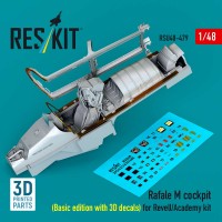 RSU48-0479   Rafale M cockpit (Basic edition with 3D decals) for Revell/Academy kit (3D printed) (1/48) (thumb88455)