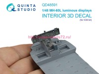 QD48591   3D Декаль MH-60L Blackhawk включенные дисплеи для наборов QD+48590/QDS-48590 (ICM) (thumb89498)
