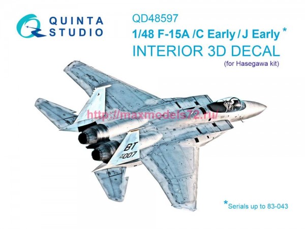 QD48597   3D Декаль интерьера кабины F-15A/F-15C Early/F-15J Early (Hasegawa) (thumb89542)
