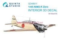 QD48611   3D Декаль интерьера кабины A6M2-K (Eduard) (thumb89567)