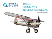 QD72055   3D Декаль интерьера кабины PZL P.11С (Arma Hobby) (thumb89223)