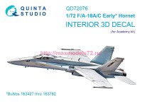 QD72076   3D Декаль интерьера кабины F/A-18A/C early (Academy) (thumb89228)