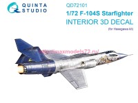 QD72101   3D Декаль интерьера кабины F-104S (Hasegawa) (thumb89248)