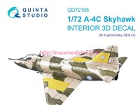 QD72195   3D Декаль интерьера кабины A-4C Skyhawk (Fujimi/Hobby 2000) (thumb89277)