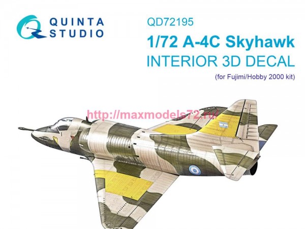 QD72195   3D Декаль интерьера кабины A-4C Skyhawk (Fujimi/Hobby 2000) (thumb89277)