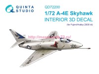 QD72200   3D Декаль интерьера кабины A-4E Skyhawk (Fujimi/Hobby 2000) (thumb89282)
