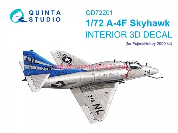 QD72201   3D Декаль интерьера кабины A-4F Skyhawk (Fujimi/Hobby 2000) (thumb89287)