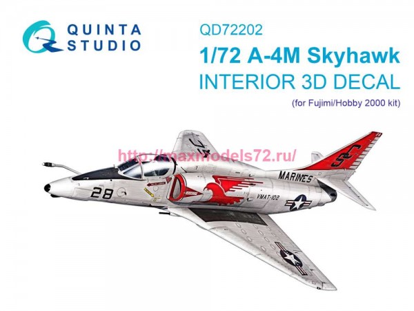 QD72202   3D Декаль интерьера кабины A-4M Skyhawk (Fujimi/Hobby 2000) (thumb89292)