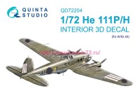 QD72204   3D Декаль интерьера кабины He 111 P/H (Airfix) (thumb89297)